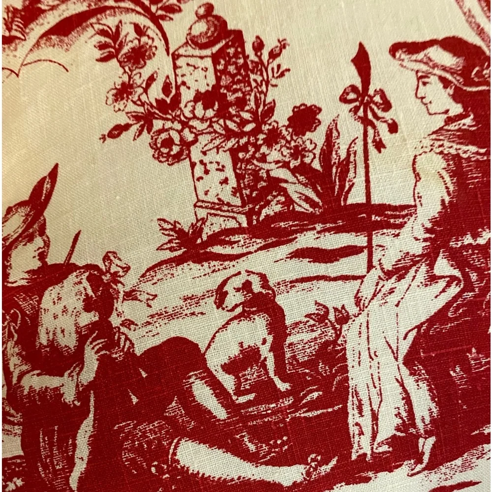 Authentique Vintage Pair of French Toile Euro-Shams 26 » Square ~ France ~ VGVC